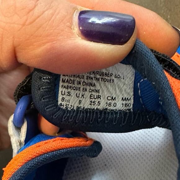 NEW Tsukihoshi Blue/Orange Mary Jane Neo Shoes, Sz 8.5 (EU 25.5, fits big!) - Picture 9 of 10